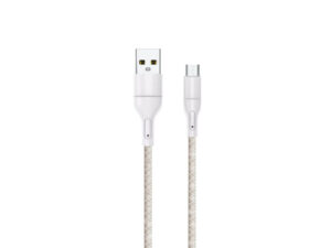 USB to Micro-USB cable isolated on white background.