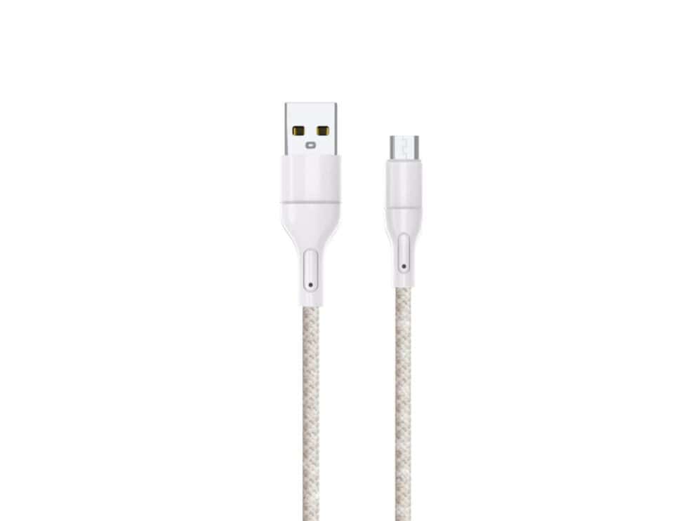 USB to Micro-USB cable isolated on white background.