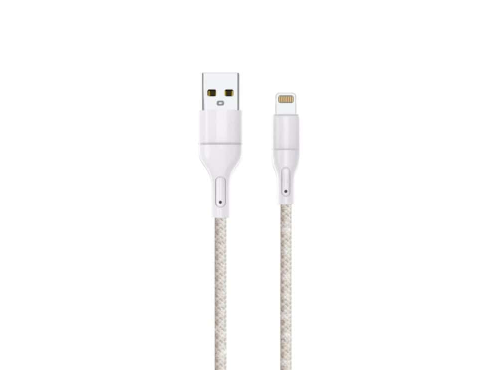winx link simple usb to lightning cable Braided USB to Lightning cable isolated on white.