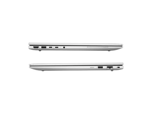 Side view of two silver laptops