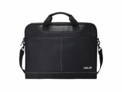 Black ASUS laptop carrying bag with shoulder strap.