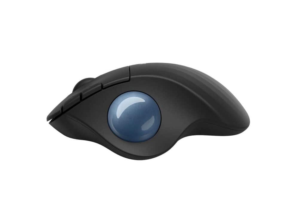 Ergonomic trackball mouse isolated on white background