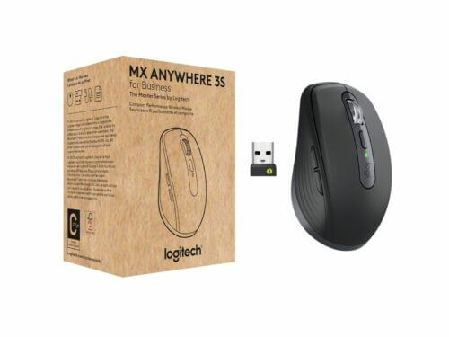Logitech MX Anywhere 3 wireless mouse and packaging.