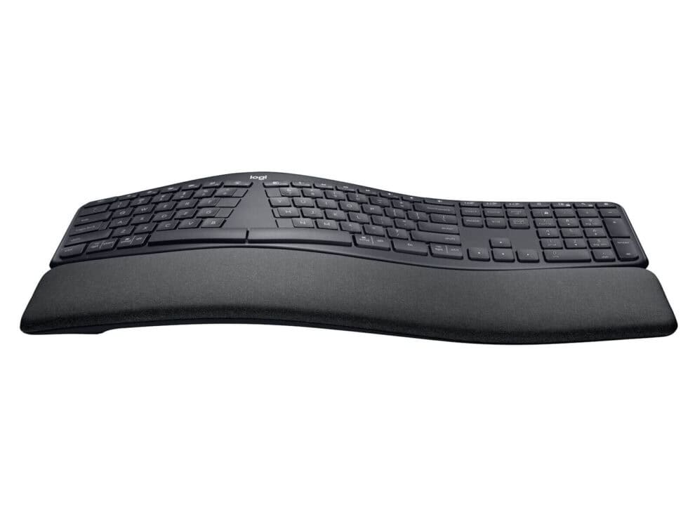 Ergonomic wireless keyboard with wrist support