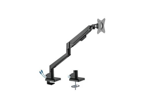 Adjustable monitor arm with cable management