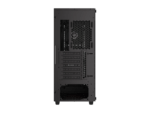 Rear view of desktop computer case.
