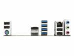 Motherboard IO ports and connectors.