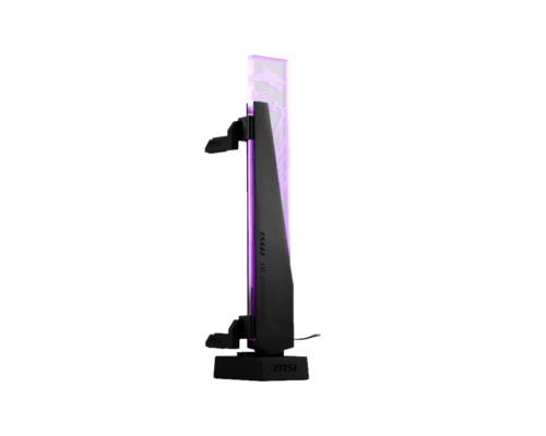 MSI graphics card holder with RGB lighting