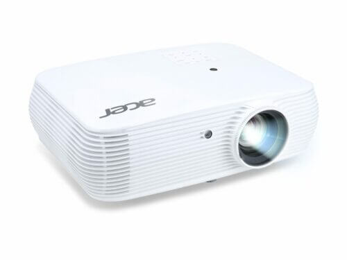 White modern projector on white background.