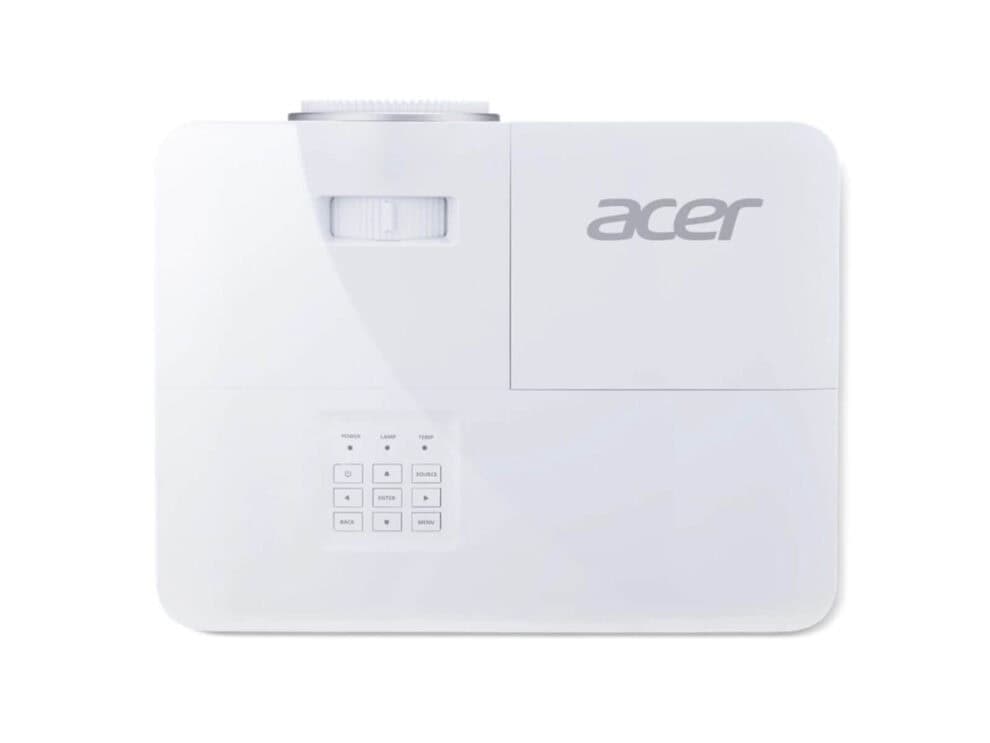 Acer projector front view on white background.