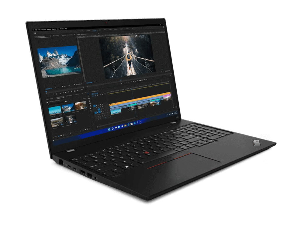 Laptop with video editing software on screen.