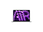 Laptop with purple abstract display design