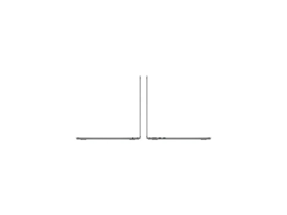 Two laptops facing opposite directions.