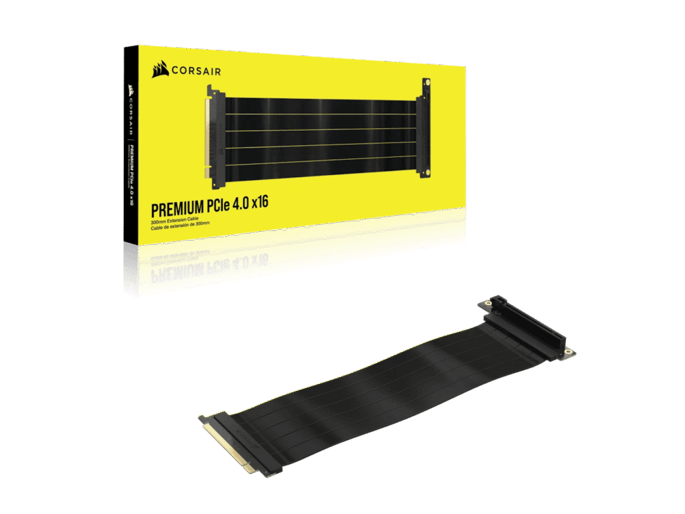 corsair premium pcie 4.0 x16 extension cable; 300mm