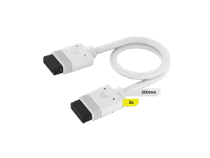 Corsair iCUE LINK Cable 2x 200mm With Straight Connectors - White