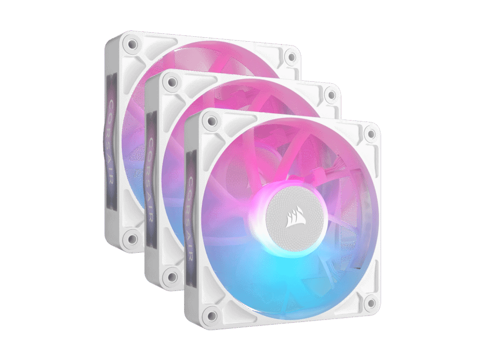 corsair rx rgb series; icue link rx120 rgb white; 120mm fan; triple pack