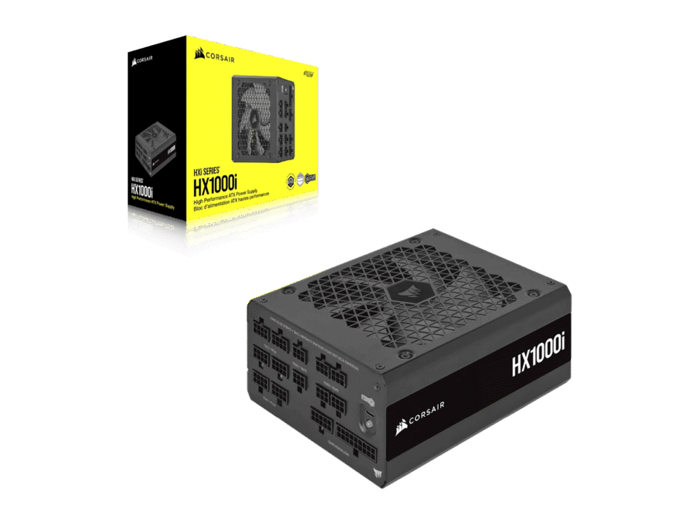 corsair hx series™ hx1000i — 1000 watt 80 plus® platinum certified fully modular psu; atx 3.0; 10yr warranty.