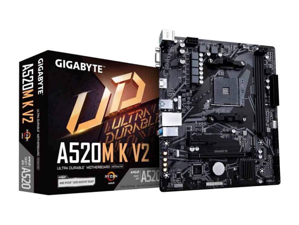 gigabyte amd a520m k for 3rd/4th/5th generation amd ryzen™ processors; 2x dual ddr4; 1x m2; hdmi; vga