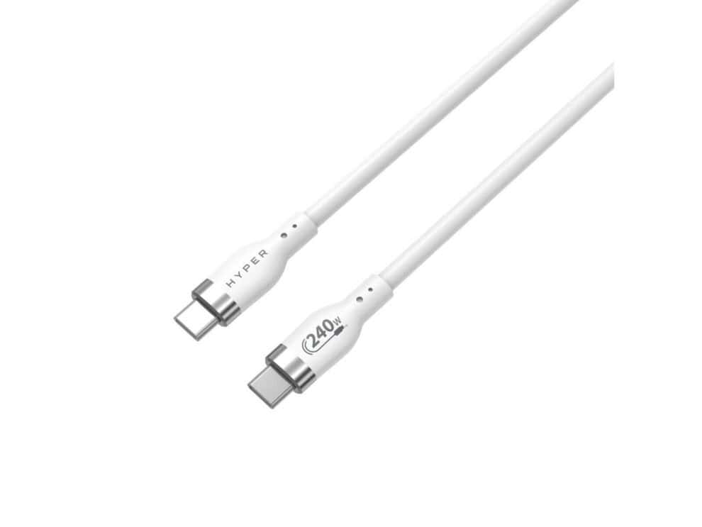 targus hyperjuice 2m silicone usb c to usb c 240w charging cable white