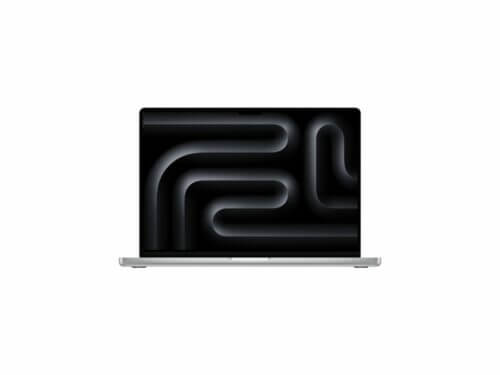 Silver laptop with dark screen