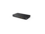 Black network switch with eight ports