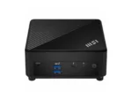 Compact black mini PC with USB ports.