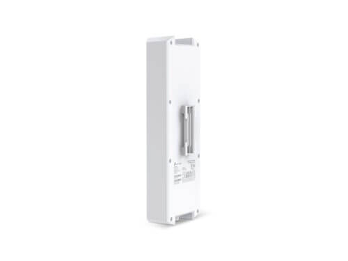 White electronic device with labels on back