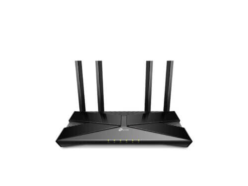 TP-Link Wi-Fi 6 router with four antennas