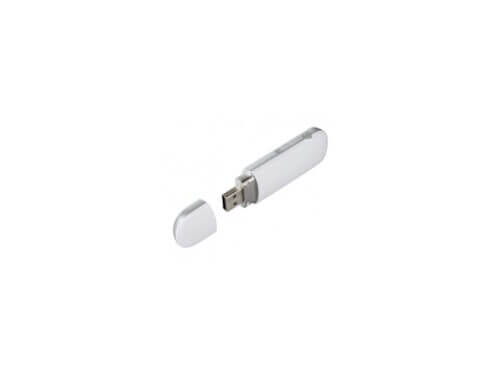 White USB flash drive with cap removed