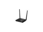 Black wireless router with two antennas