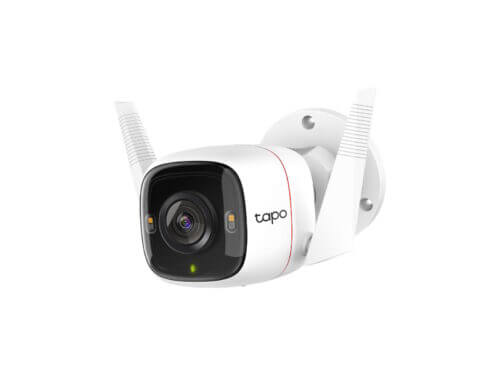 Tapo security camera on white background