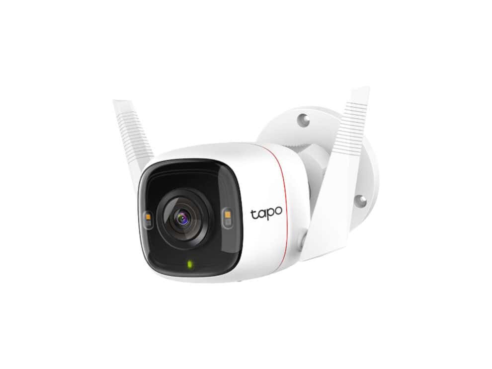 Tapo security camera on white background