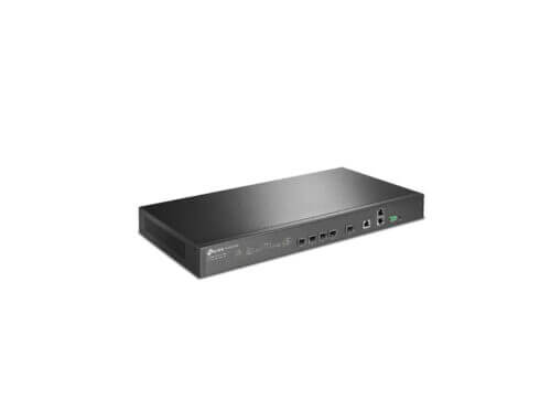 Black network switch with multiple ports