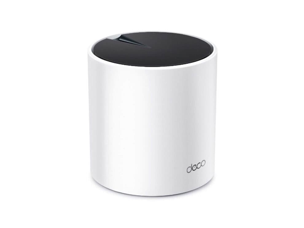 tp link ax3000 whole home mesh wi fi 6 system (1 pack) White cylindrical WiFi router