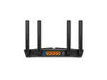 Rear view of Wi-Fi router with antennas.