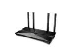 Black wireless router with four antennas