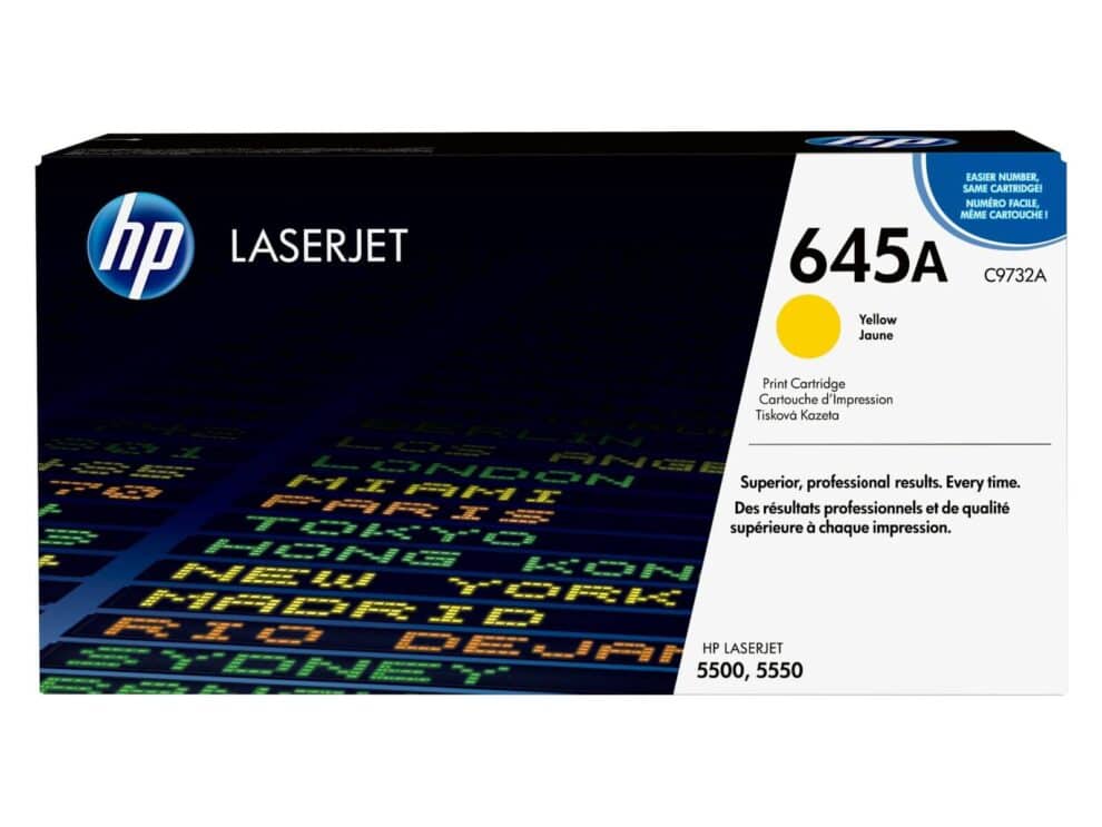 hp 645a clj 5500 yellow print toner cartridge