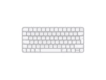 White wireless keyboard on white background