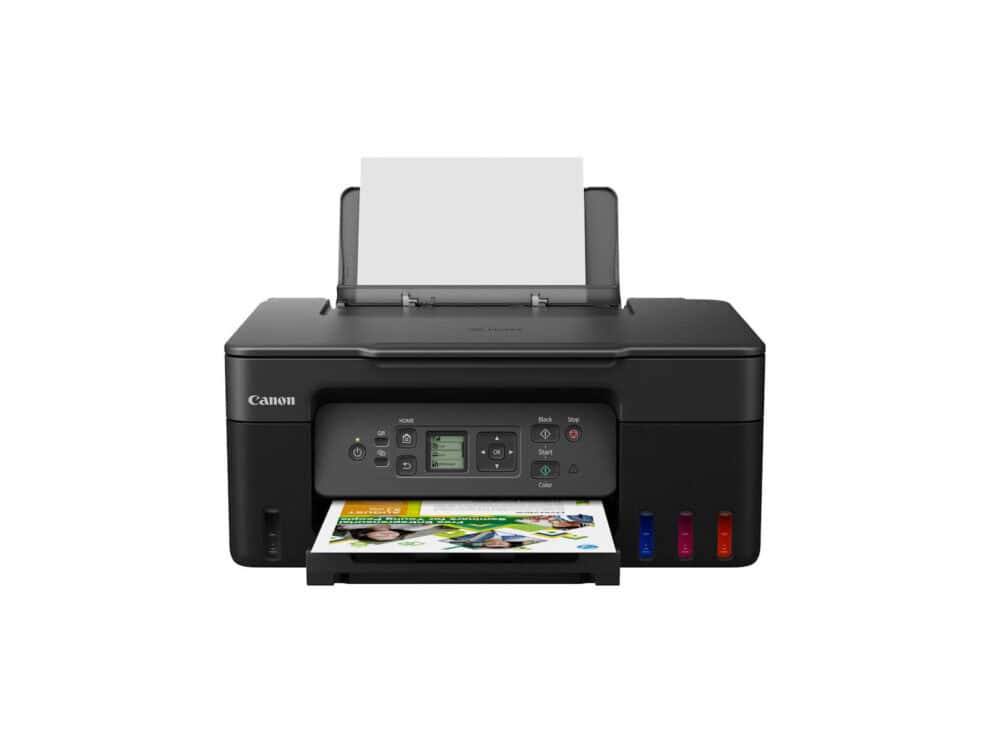 canon g3470 black Canon printer front view printing document