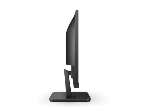 aoc 22e2hm monitor|21.5 inch|ips fhd 1920x1080 75hz|hdmi; vga|vesa|flicker free|low blue mode|internal power supply Side view of black computer monitor.