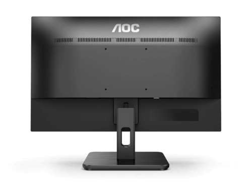 aoc 22e2hm monitor|21.5 inch|ips fhd 1920x1080 75hz|hdmi; vga|vesa|flicker free|low blue mode|internal power supply Rear view of black AOC computer monitor