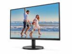 Monitor displaying family on beach