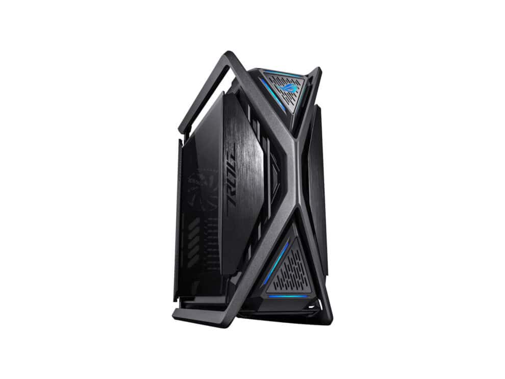 asus chassis/ 420 mm dual radiator support; 4x140 mm fans; metal gpu holder; component storage; argb fan hub; 60w fast charge. Gaming PC tower with LED lights