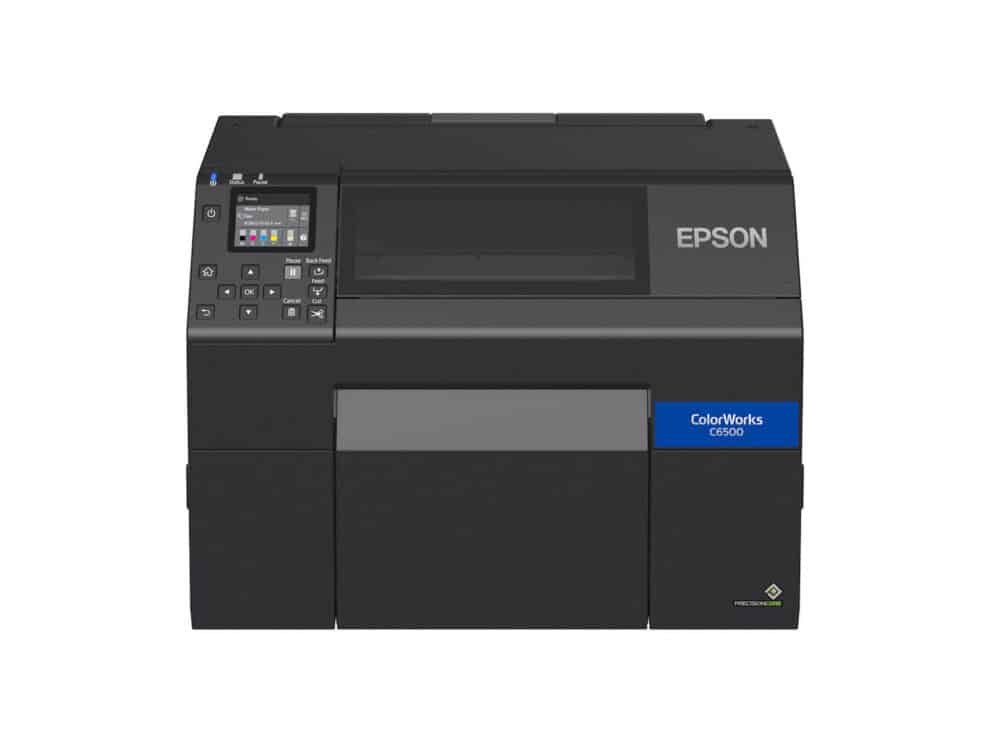 Epson ColorWorks C6500 printer front view.