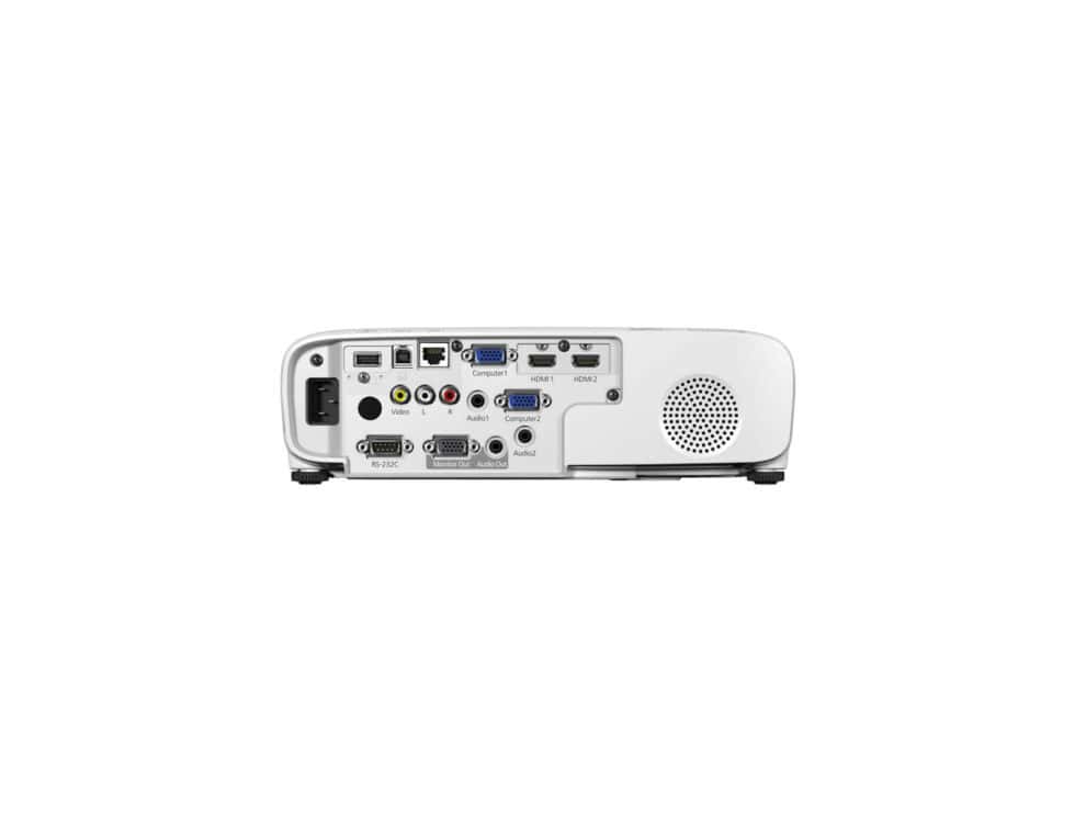 Rear view of projector with various ports