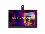 ASUS ZenScreen monitor with airplane window view
