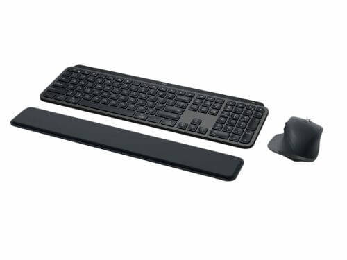 Wireless keyboard with wrist rest and mouse