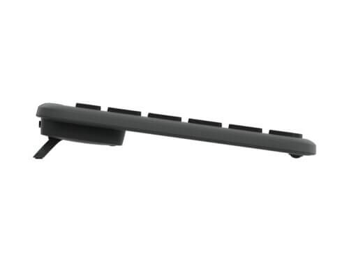 Side view of an elevated keyboard