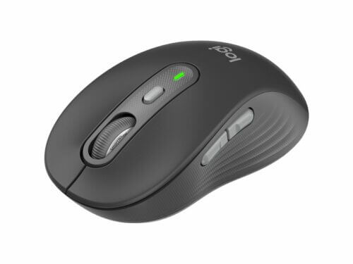 Black wireless computer mouse with buttons