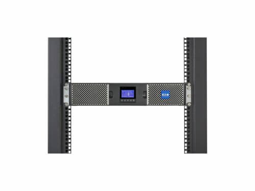 Eaton UPS system in rack.